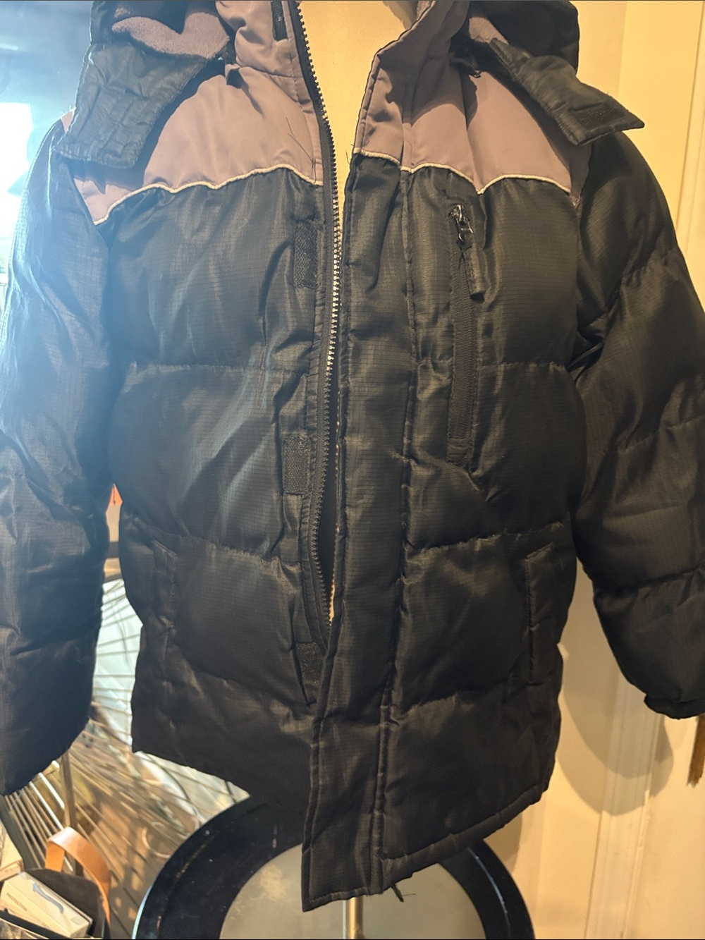 Arizona Kids Black and Gray Insulated Puffer Jacket